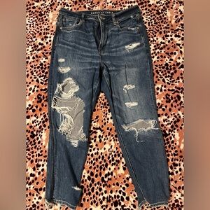 American Eagle Outfitters Ripped Blue Mom Jeans